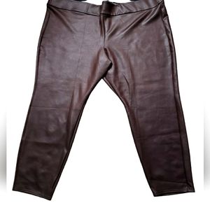 LANE BRYANT FAUX LEATHER LEGGINGS (NWT) BROWN SZ 38/40